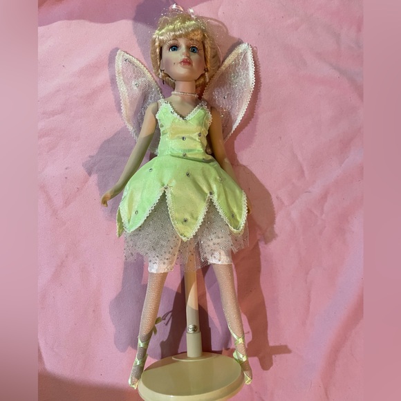 Tinkerbell Brass Key Disney Porcelain Doll RARE VINTAGE - Picture 2 of 2